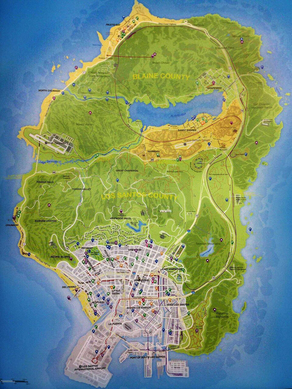 نقشه ی استفاده شده در بازی GTA V